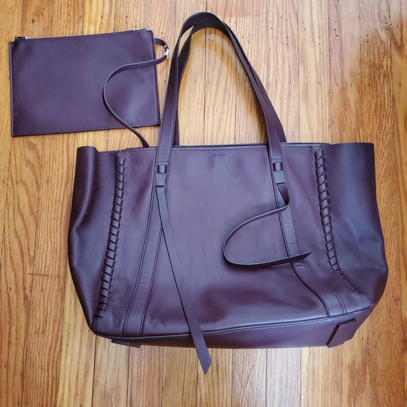 All Saints Handbags - All Saints Ray Burgundy Red  Leather Tote Bag